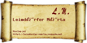 Leimdörfer Márta névjegykártya